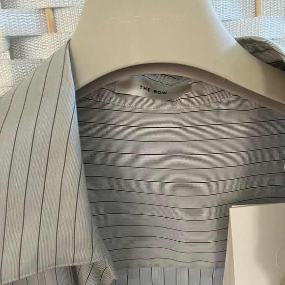The Row Cream and Gray Blouse with Pinstripes - Picture 3 of 6